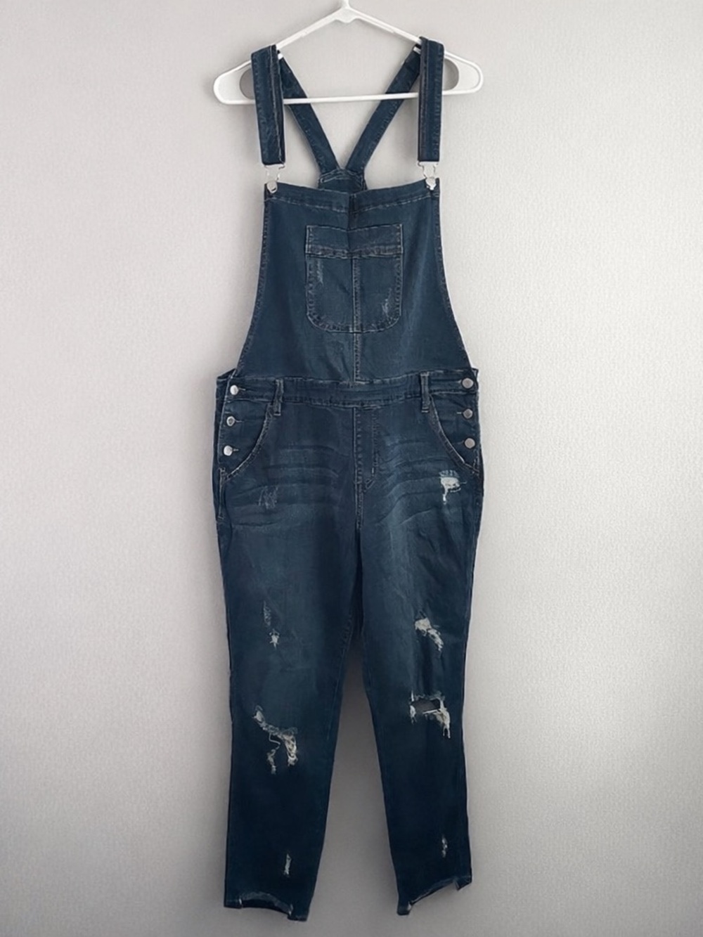 Judy Blue Denim Overalls size 1x women’s 1xl distressed dark wash